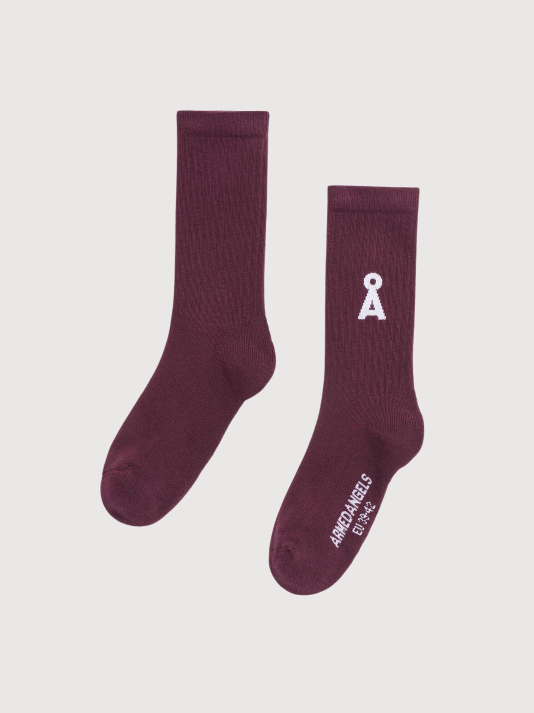 Socks Saamus Bold Dark Cranberry | Armedangels