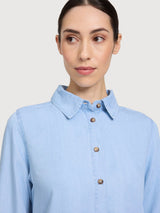 Hemd Tencel Damen Hellblau Washed | Mazine