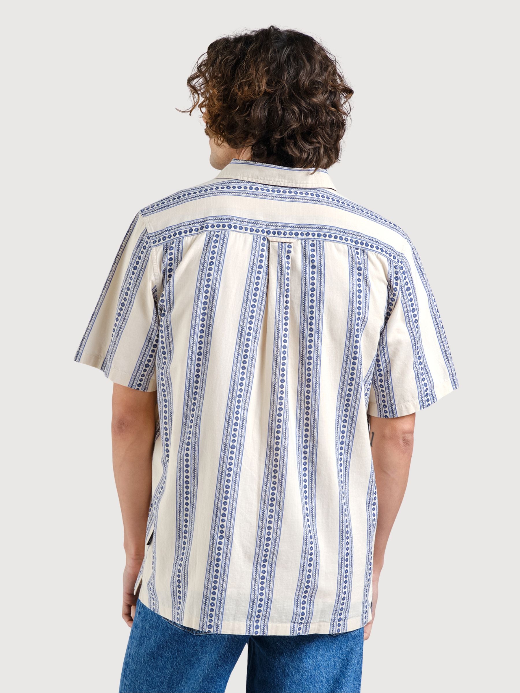 Hemd Brantevik Floral Stripe Blue Man | DEDICATED