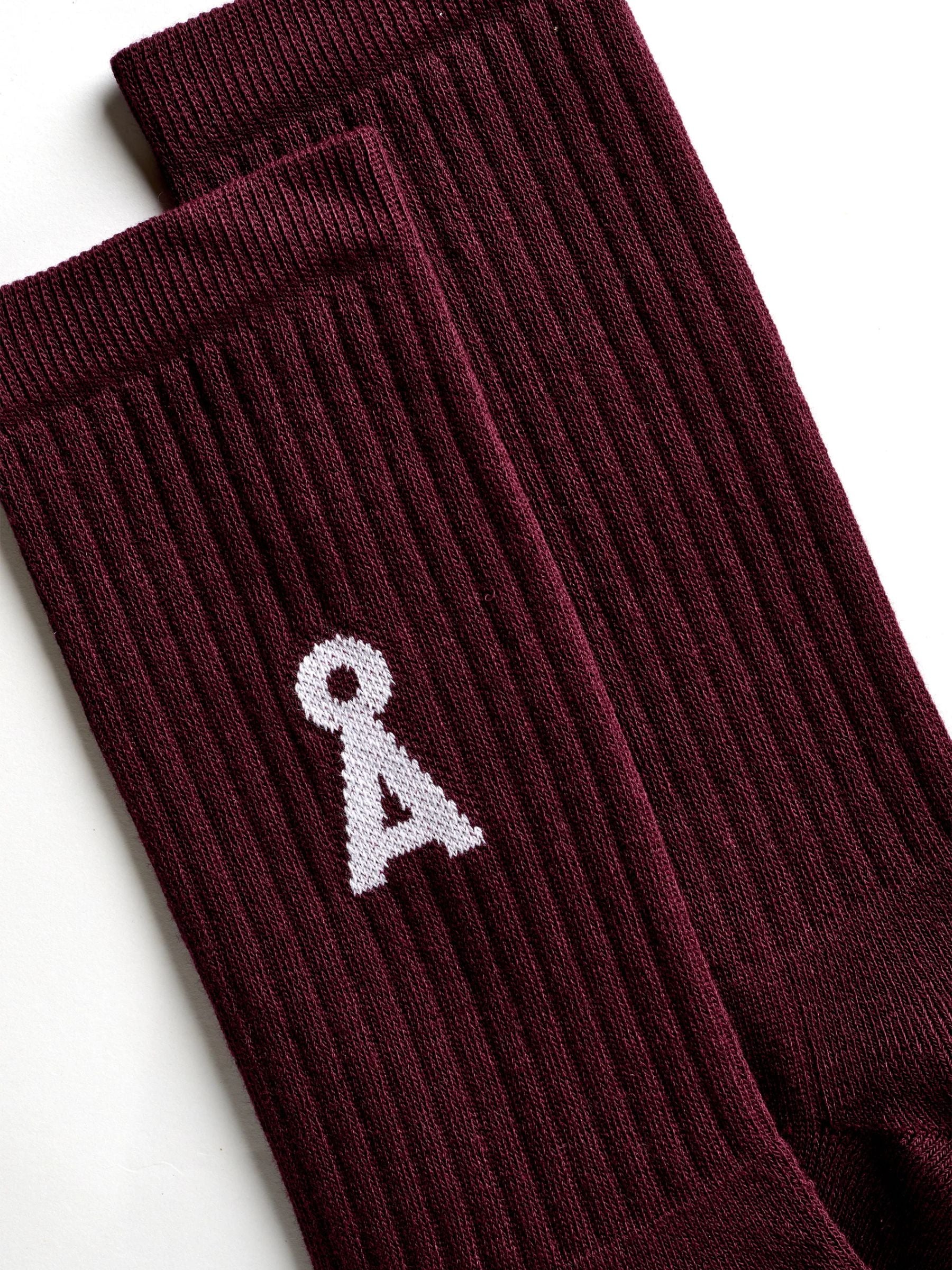 Socks Saamus Bold Dark Cranberry | Armedangels