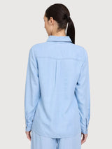 Hemd Tencel Damen Hellblau Washed | Mazine