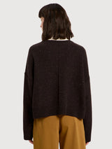Sweater Crewneck Oversize Bitter Chocolate | Lanius