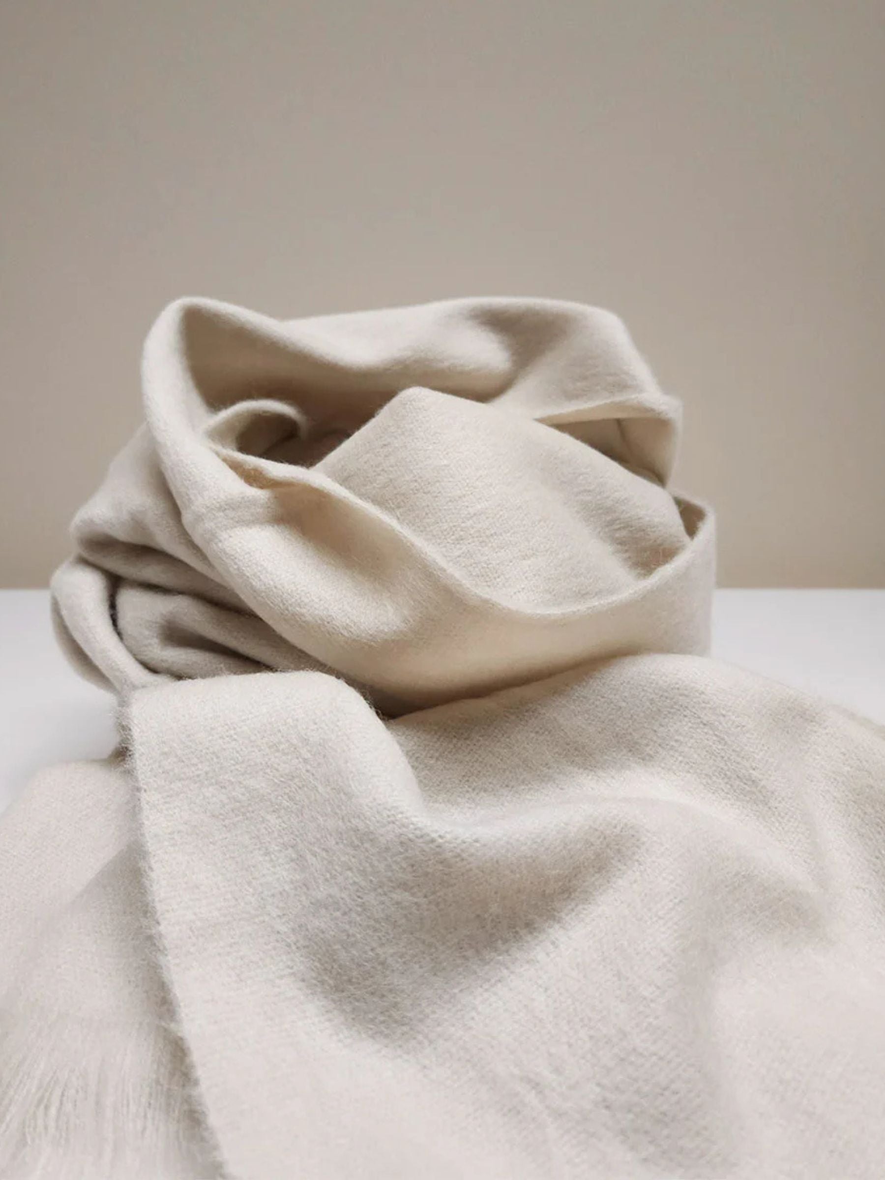 Alpaca Scarf Brushed Solid Butter Cream | Bufandy