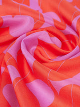 Scarf with Graphic Print Coral Tencel | Lanius
