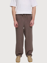 Pantalone Regular Lino Uomo Grigio Marrone | Mazine