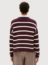Pullover Merinaa Stripes Dark Cranberry–Oatmilk | Armedangels
