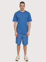 Heavy Back Print T-Shirt Man Blue/Bike | Mazine