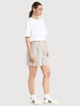 Shorts Djupvik lino ecrù Donna | DEDICATED