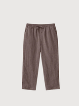 Pantalone Regular Lino Uomo Grigio Marrone | Mazine