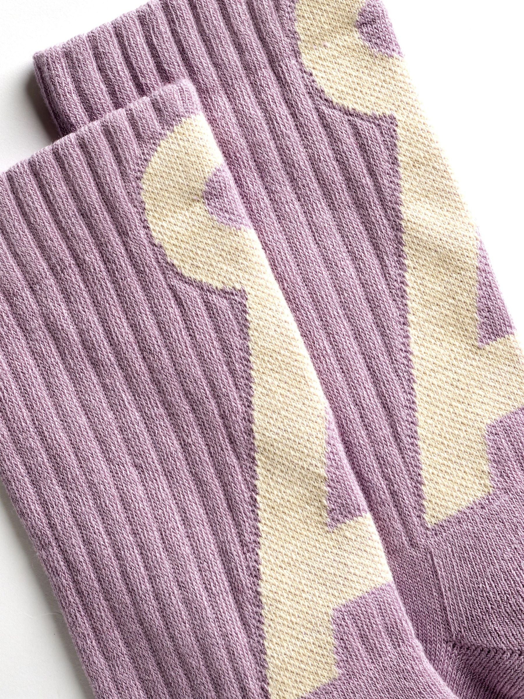 Short Socks Saamus Lavender–Oatmilk | Armedangels