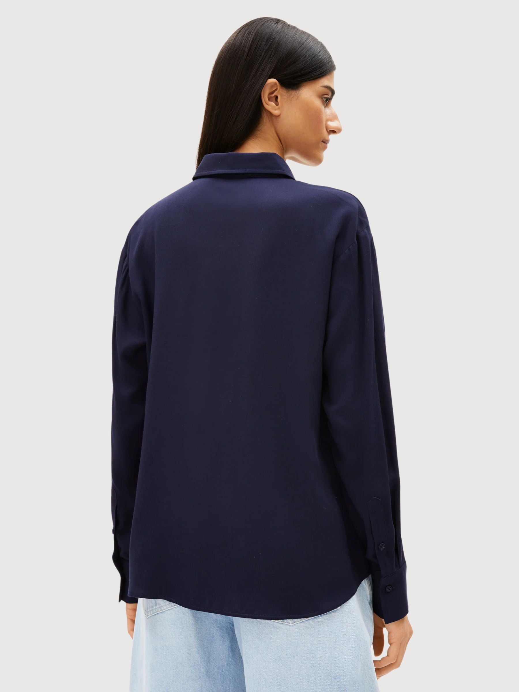 Longsleeve Blouse Larisaana Tinted Navy | Armedangels