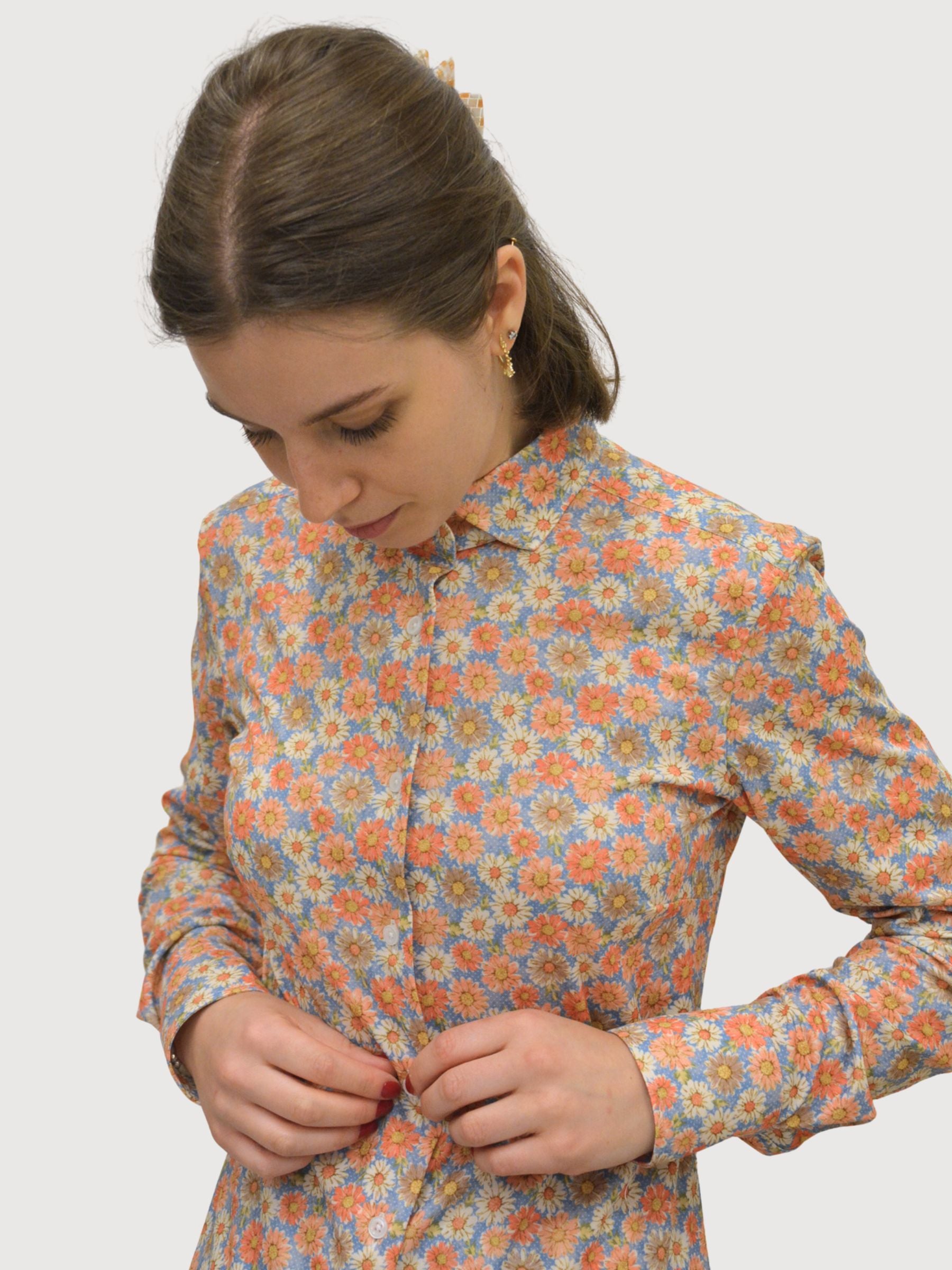 Blumenhemd mit Haifischkragen F0536 | Re-DO-It