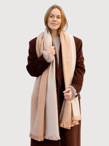 Alpaca Shawl Brushed Double Velvet Beige | Bufandy