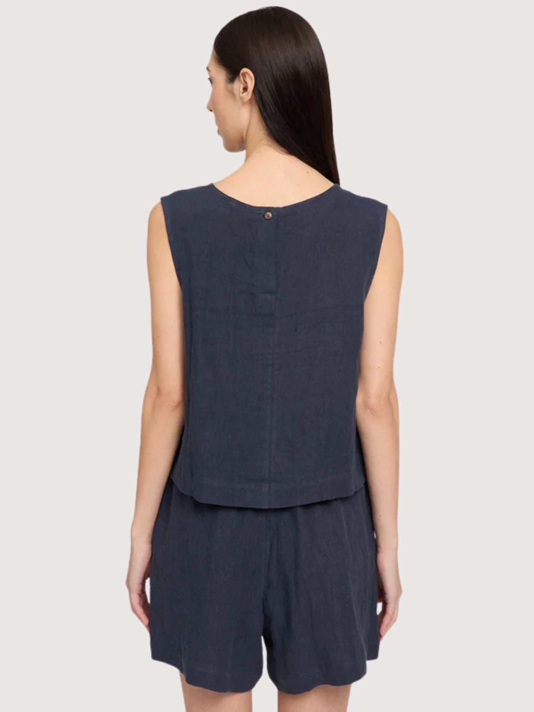 Top Lino Donna Blu Inchiostro | Mazine