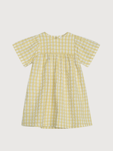 Baby Flair Dress in Lemon Checks   Organic Cotton Light Woven | SERENDIPITY