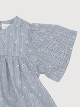 Baby Flair Dress in Indigo Gem   Organic Cotton Light Woven | SERENDIPITY