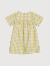 Baby Flair Dress in Lemon Checks   Organic Cotton Light Woven | SERENDIPITY