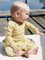 Baby Pants in Lemon Checks   Organic Cotton Light Woven | SERENDIPITY