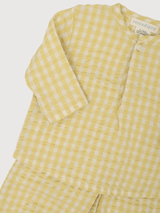 Baby Pants in Lemon Checks   Organic Cotton Light Woven | SERENDIPITY