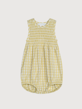 Baby Smock Suit in Lemon Checks   Organic Cotton Light Woven | SERENDIPITY
