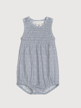 Baby Smock Suit in Indigo Gem   Organic Cotton Light Woven | SERENDIPITY