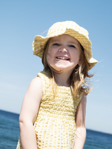 Baby Smock Suit in Lemon Checks   Organic Cotton Light Woven | SERENDIPITY