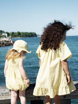 Baby Smock Suit in Lemon Checks   Organic Cotton Light Woven | SERENDIPITY