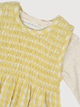 Baby Smock Suit in Lemon Checks   Organic Cotton Light Woven | SERENDIPITY