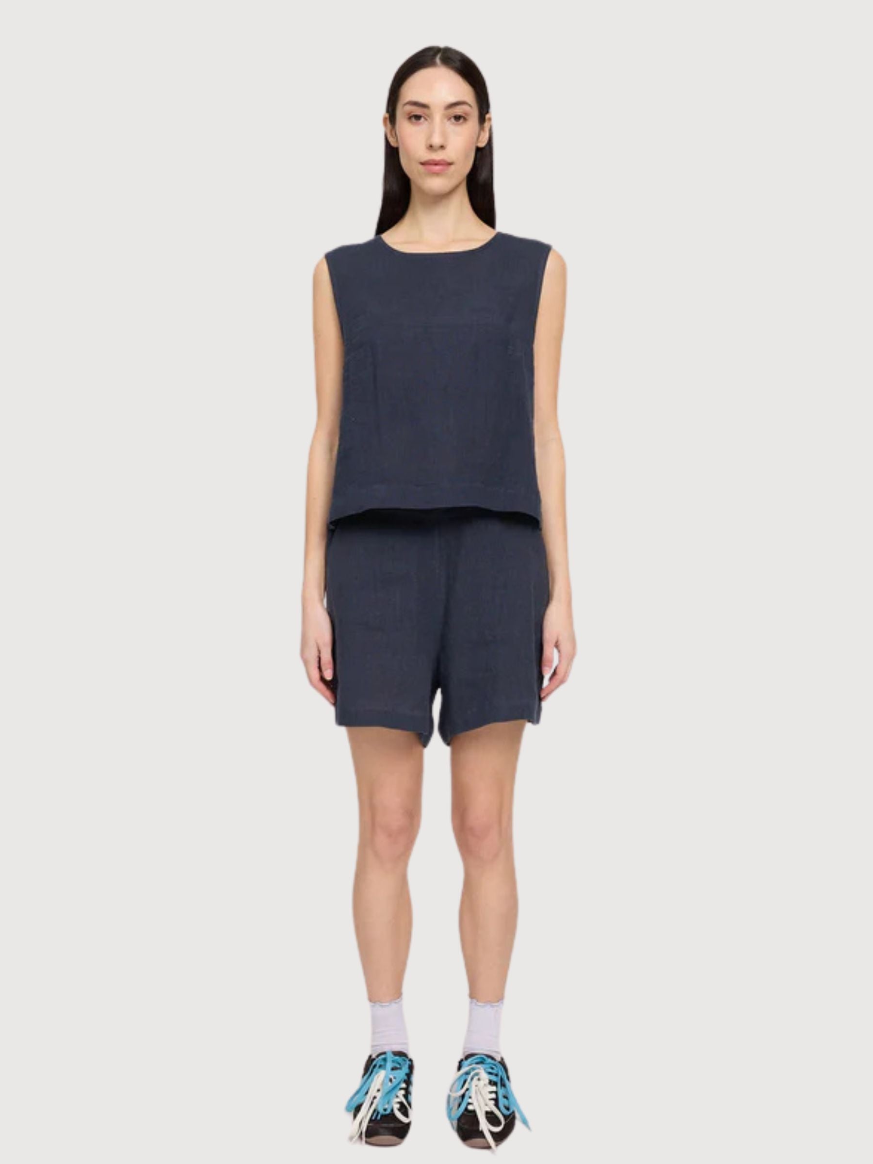 Top Lino Donna Blu Inchiostro | Mazine