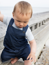 Baby Overall in Dark Denim   Organic Cotton Denim | SERENDIPITY