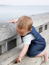 Baby Overall in Dark Denim   Organic Cotton Denim | SERENDIPITY