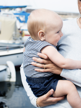 Baby Shorts in Dark Denim   Organic Cotton Denim | SERENDIPITY