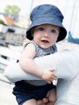 Baby Shorts in Dark Denim   Organic Cotton Denim | SERENDIPITY