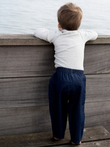 Baby Pants in Dark Denim   Organic Cotton Denim | SERENDIPITY