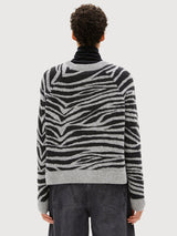 Pullover Liliriaa Zebraraa Grey/Black in Wool | Armedangels
