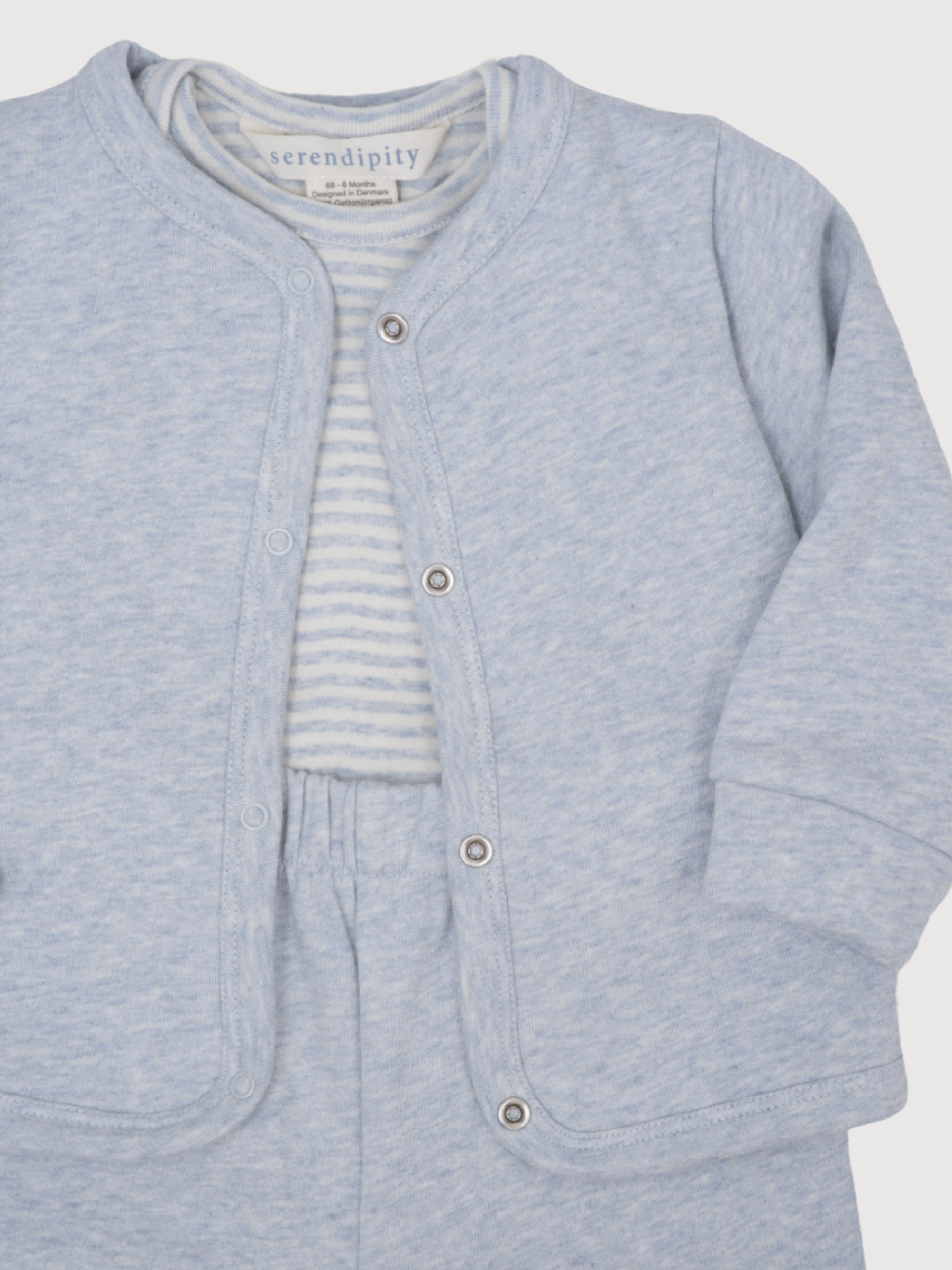 Giacca felpa per neonati in cotone biologico color nebbia | SERENDIPITY