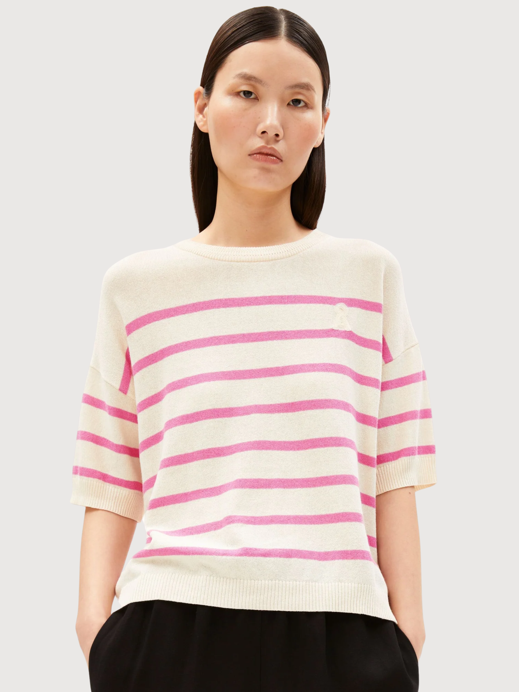 MAGLIONE A RIGHE IN MISTO LINO | Armedangels