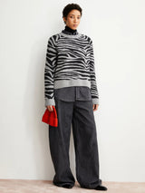 Pullover Liliriaa Zebraraa Grey/Black in Wool | Armedangels