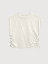 T-Shirt Wickeldetail Damen Baumwolle Offwhite | Mazine