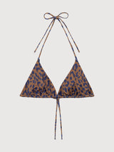 Top bikini Yxlan Leopard marrone chiaro | DEDICATED