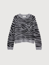 Pullover Liliriaa Zebraraa Grey/Black in Wool | Armedangels