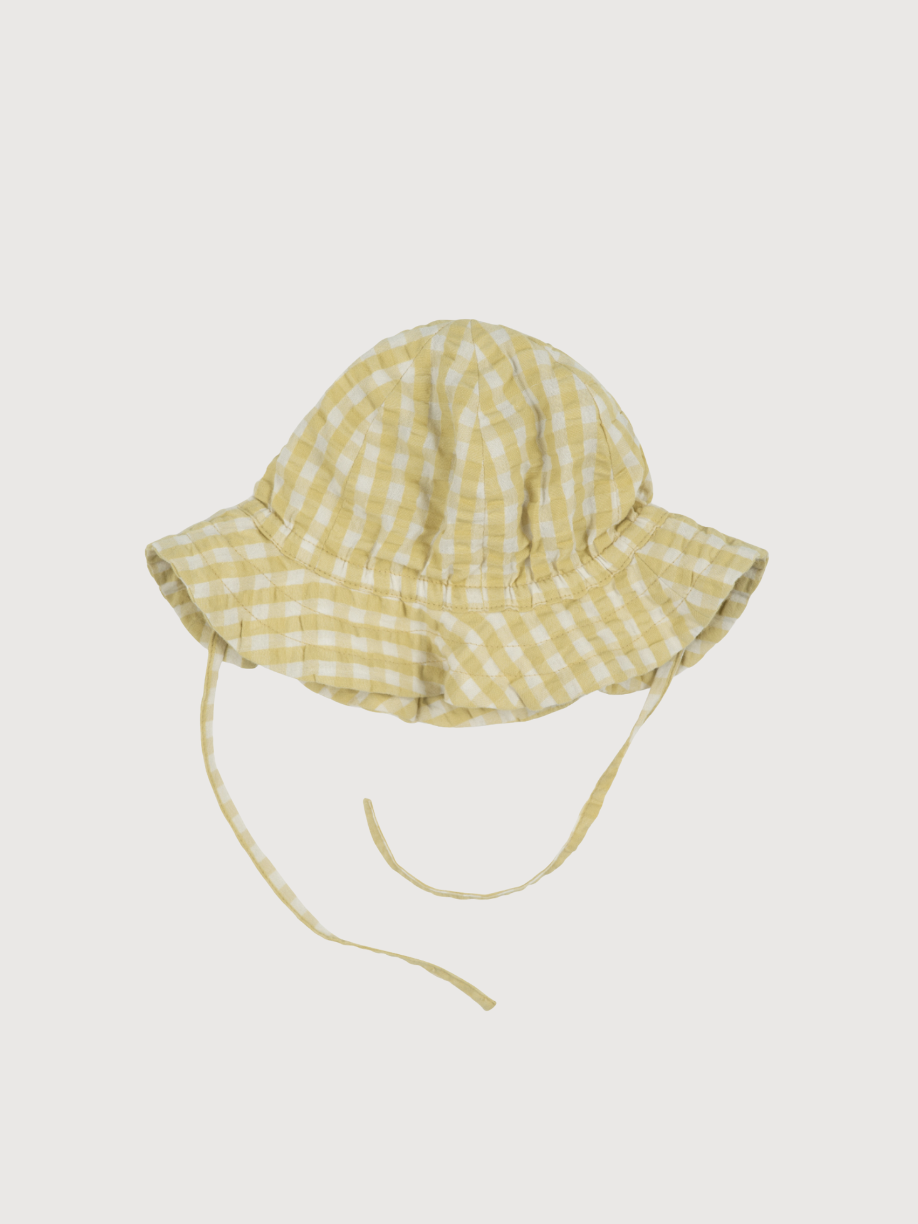 Kids' Sun Hat in Lemon Checks   Organic Cotton | SERENDIPITY