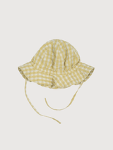 Kids' Sun Hat in Lemon Checks   Organic Cotton | SERENDIPITY