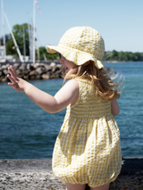 Kids' Sun Hat in Lemon Checks   Organic Cotton | SERENDIPITY