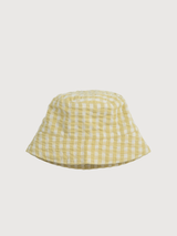 Kids' Bucket Hat in Lemon Checks   Organic Cotton | SERENDIPITY