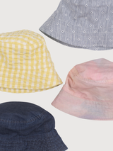 Kids' Bucket Hat in Lemon Checks   Organic Cotton | SERENDIPITY
