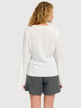 Blouse Wide Sleeve Crinkle Offwhite | Mazine