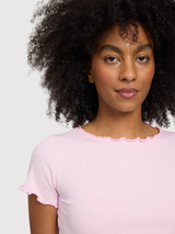 T-Shirt Babylock Säume Baumwolle Peony Pink | Mazine