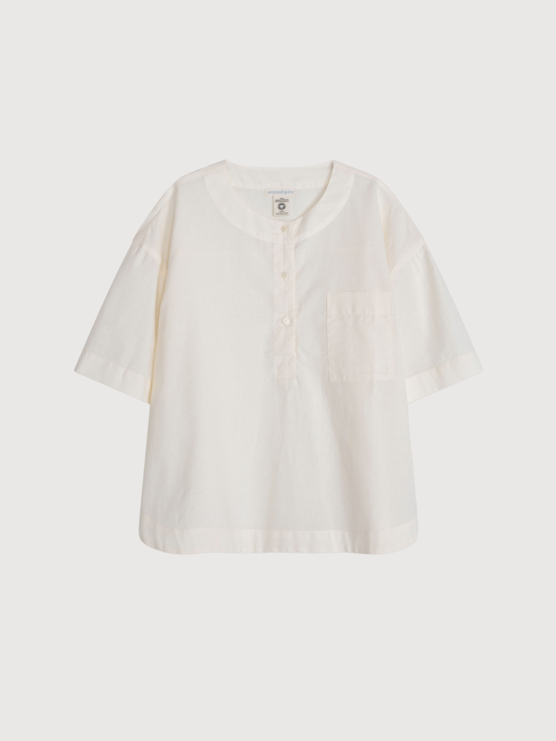 Camicia da donna a maniche corte in taffetà di cotone biologico | SERENDIPITY