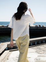 Camicia da donna a maniche corte in taffetà di cotone biologico | SERENDIPITY